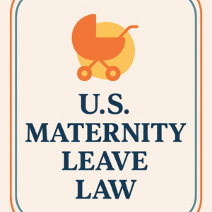 "Abstract flat design showing symbolic maternity icons like calendar, baby blocks, and document forms."